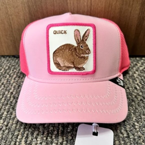 Goorin Trucker Baseball Snapback Hat Cap Powdered Wig Quick Bunny Rabbit Pink